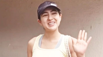 Sara Ali Khan greets paps after a workout session