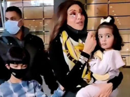 Spotted: Shilpa Shetty with her kids at airport