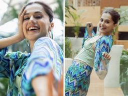 Taapsee Pannu drives away  mid-week blues in blue and green co-ord set as she steps out to promote Shabaash Mithu