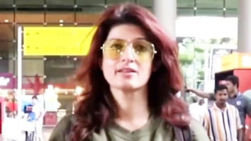 Twinkle Khanna with kids Aarav and Nitara at the airport