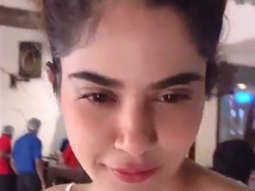 Aaditi Pohankar enjoys dinner at a beach facing restaurant
