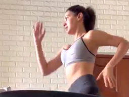 Amyra Dastur burns off those calories on the treadmill