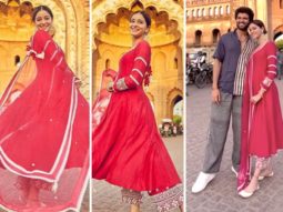 Ananya Panday twirls in front of Rumi Darwaza donning fuschia pink attire; promotes Liger in Lucknow