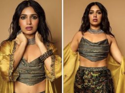 Bhumi Pednekar looks bewitching in backless scarf top, body-con skirt and cape jacket worth Rs.27K for Raksha Bandhan promotions