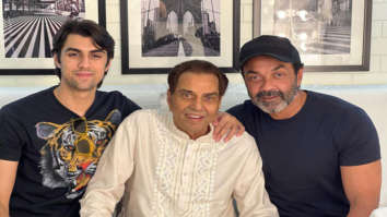 Dharmendra wraps up Rocky Aur Rani Ki Prem Kahani; son Bobby Deol and grandson Aryaman visit him on the sets of the film 