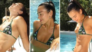 Dua Lipa sizzles in green bikini as she shares stunning poolside pics from Sunny Getaway