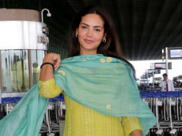 Esha Gupta spotted at the airport in Indian wear