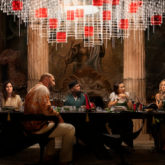 Glass Onion - A Knives Out Mystery First Look: Daniel Craig, Edward Norton, Janelle Monáe, Kathryn Hahn among others sit at the dinner table in Rian Johnson's mystery sequel