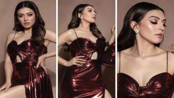 Hansika Motwani is a smoke show in red metallic gown as she attends 67th Wolf777news Filmfare Awards