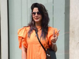 Kirti Kulhari rocks an orange outfit and blue hair