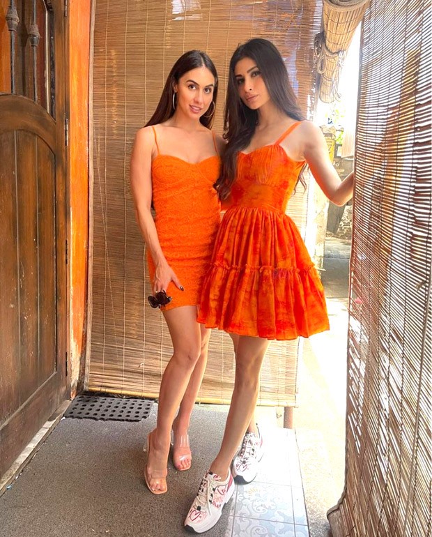 Mouni Roy steps out on lunch date with BFF Lauren Gottlieb in breezy orange tie-dye dress worth Rs. 4000