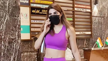 Nikki Tamboli spotted in purple gym wear