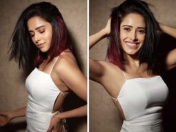 Nushrratt Bharuccha makes a statement in a chic white dress and red-coloured hair streaks