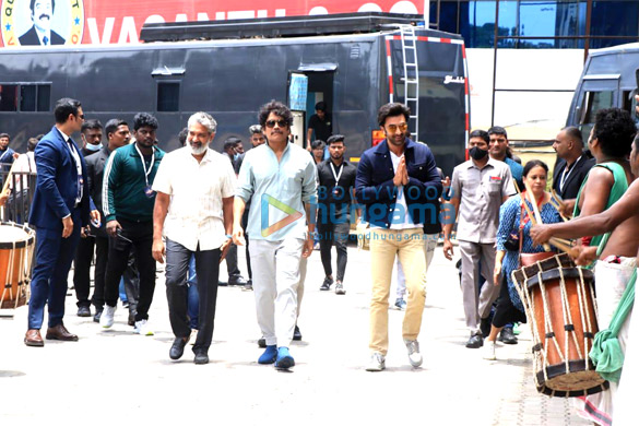 photos ranbir kapoor nagarjuna and s s rajamouli snapped at brahmastra part one shiva promotions in chennai 5