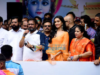 Shraddha Kapoor snapped with CM Eknath Shinde at Tembhi Naka in Thane for Gokulashtami celebrations