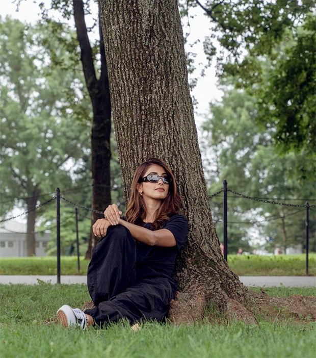 Pooja Hegde poses in amid trees as a ‘tree-hugger’ in Washington DC