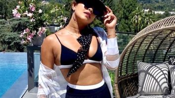 Priyanka Chopra shares ‘sundazed’ picture as she relaxes by the pool in black bikini top and shorts at her Los Angeles home