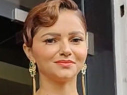 Rubina Dilaik poses for paps in a fancy green outfit