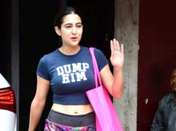 Sara Ali Khan snapped in gym shorts with a pink bag