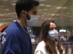 Varun Dhawan spotted with wife Natasha Dalal at the airport