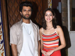Vijay Deverakonda and Ananya Panday poses for paps post dinner