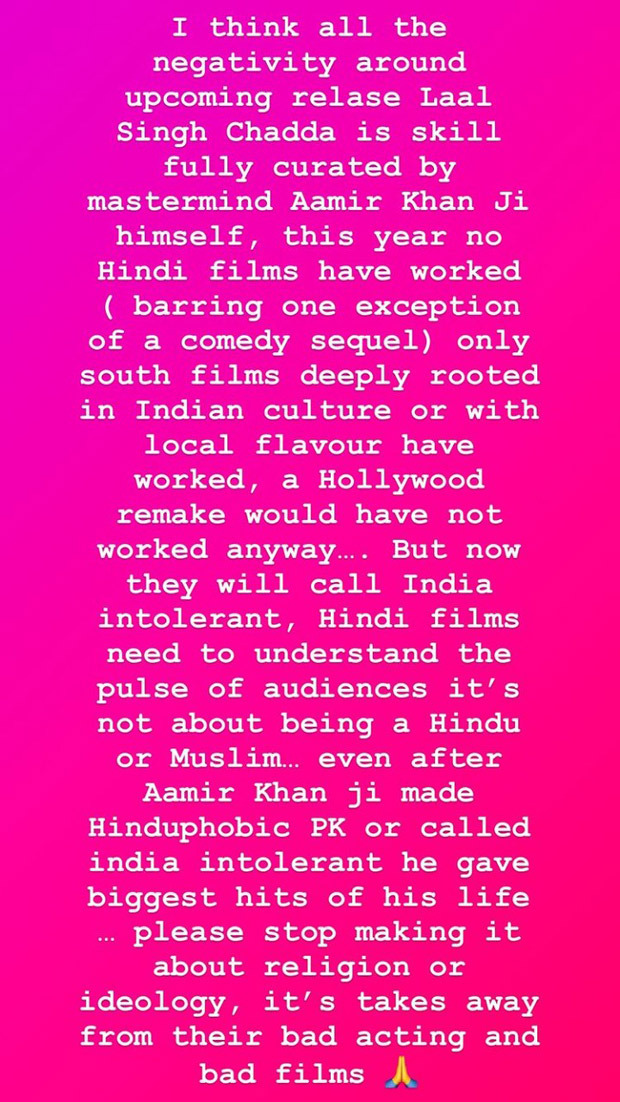 Kangana Ranaut reacts to ‘Boycott Laal Singh Chaddha’ trending; says, “I think all the negativity around the film is curated by Aamir Khan Ji himself”
