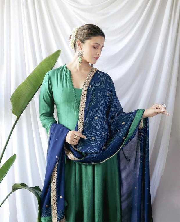 Alia Bhatt shares an adorable picture with her furry friend dressed in vibrant anarkali for Brahmastra promotions 