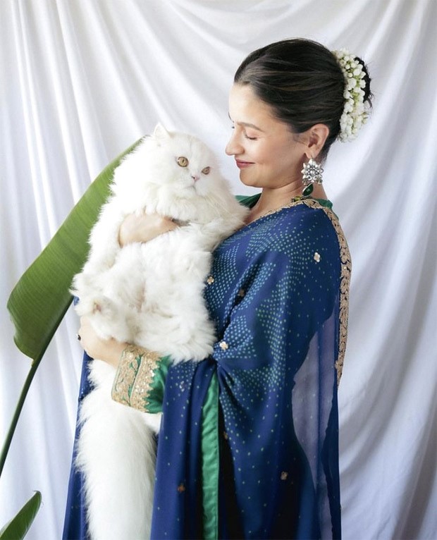 Alia Bhatt shares an adorable picture with her furry friend dressed in vibrant anarkali for Brahmastra promotions 