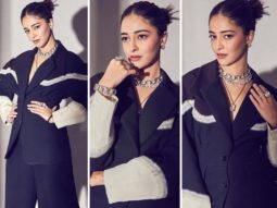 Ananya Panday aces monochrome dressing in a black jacket and matching trousers at Swarovski event