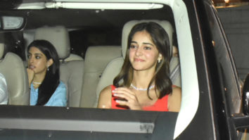 Ananya Panday arrives in a red dress for Chunky Pandey’s party