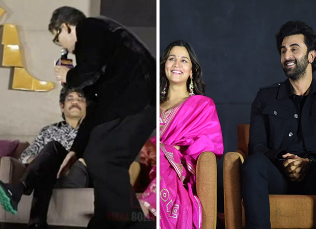 Brahmastra Hyderabad event Karan Johar touches Nagarjuna's feet; Nagarjuna tells Ranbir and Alia, We wish you have a beautiful child, bigger than both of you put together