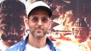 Fans chant Hrithik as she poses in blue polka dot shirt