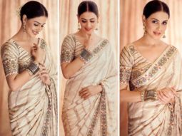 Genelia D’Souza’s off-white saree by JJ Valaya strikes balance of tradition and modernity