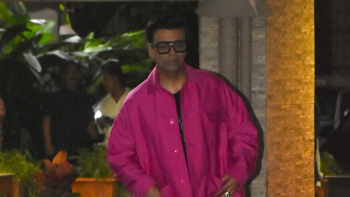 Karan Johar donned his signature funky style at Chunky Pandey’s party