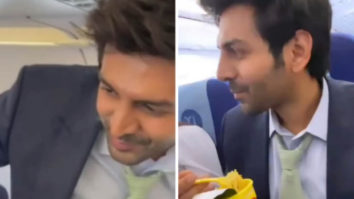 Kartik Aaryan receives warm welcome from fans as he travels in economy class flight, watch video