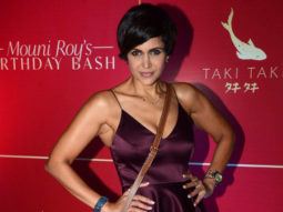 Mandira Bedi smiles for paps in a gorgeous dress