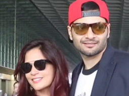 Paps congratulate Ali Fazal and Richa Chadha as they arrive at the airport