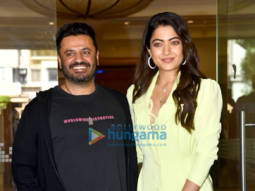 Photos: Rashmika Mandanna and Vikas Bahl snapped promoting her film Goodbye