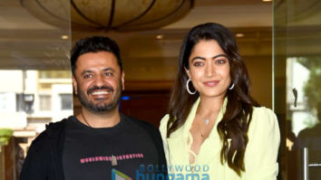Photos: Rashmika Mandanna and Vikas Bahl snapped promoting her film Goodbye