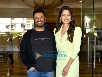 Photos: Rashmika Mandanna and Vikas Bahl snapped promoting her film Goodbye
