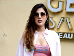 Photos: Rhea Chakraborty spotted outside a salon in Bandra