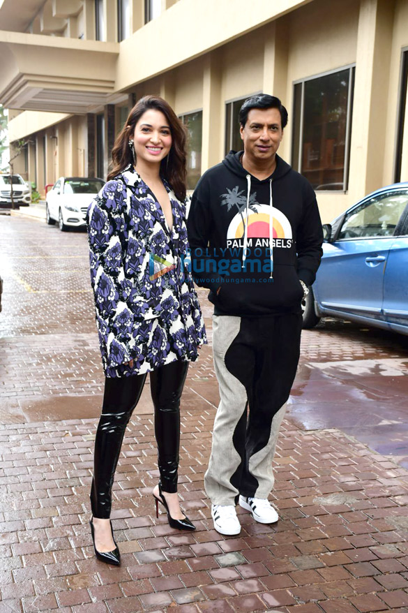 photos tamannaah bhatia and madhur bhandarkar snapped at the promotions of their film babli bouncer 1