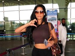 Poonam Pandey poses for paps at the airport