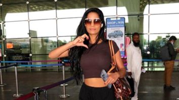 Poonam Pandey poses for paps at the airport