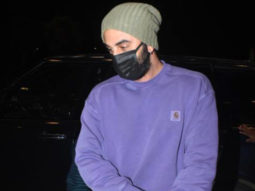 Ranbir Kapoor clicked in lavender sweatshirt and beanie