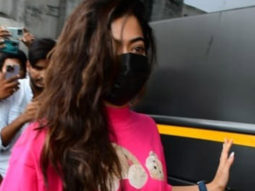 Rashmika Mandanna greets paps as she gets snapped outside her vanity van