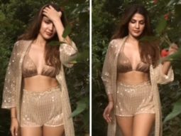 Rhea Chakraborty maintains her glam game in a golden shimmering outfit