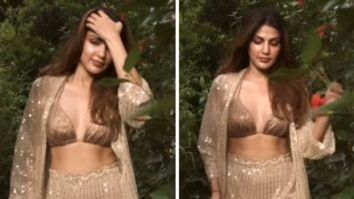 Rhea Chakraborty maintains her glam game in a golden shimmering outfit