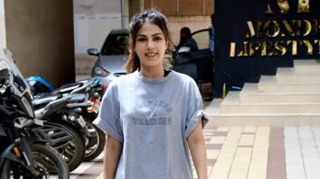 Rhea Chakraborty waves at paps as she gets clicked