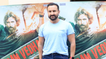 Saif Ali Khan poses for paps in blue tshirt and denims